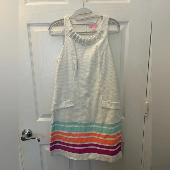 ! Lilly Pulitzer Pearl Resort White Pearl Swirl Dress sz 6 - Picture 2 of 5